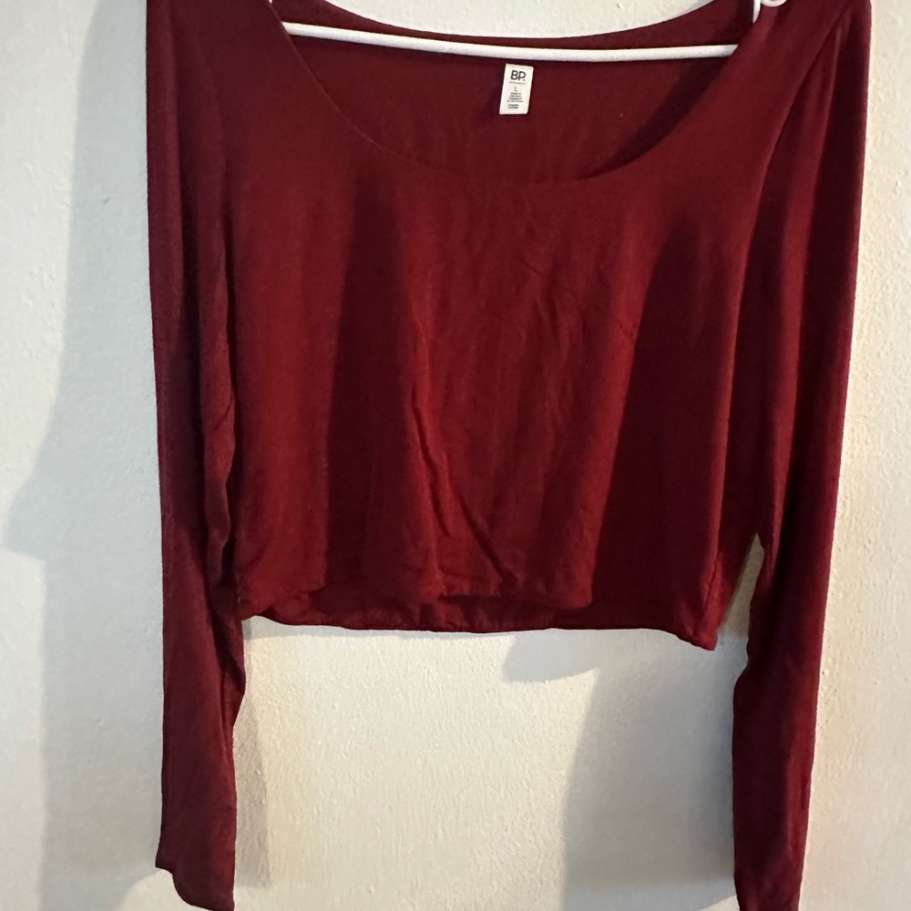 BP Women's Burgundy Long Sleeve Top